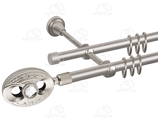 Карниз для штор двухрядный «Игнацио» Ø16Г/16Г сатин