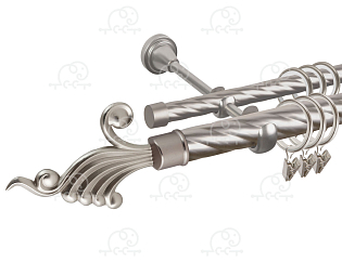 Карниз для штор двухрядный «Фантазия» D25К/16К сатин