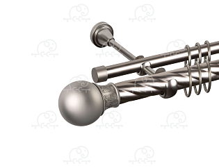 Карниз для штор двухрядный «Шар узор» D25К/16Г сатин