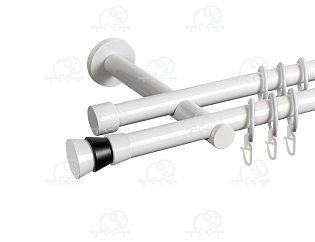 Карниз для штор двухрядный «Конус» D19Г/19Г белый