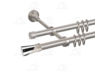 Карниз для штор двухрядный «Вега» D16Г/16Г сатин/хром