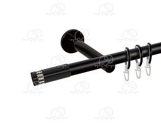 Карниз для штор однорядный «Диос» D19Г Черный Матовый