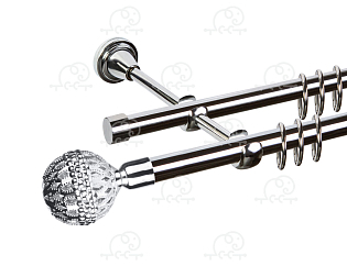 Карниз для штор двухрядный «Гуидо» D16Г/16Г хром