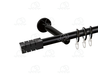 Карниз для штор однорядный «Нордик» D19Г Черный Матовый