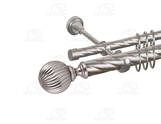 Карниз для штор двухрядный «Орион» D25К/16К сатин