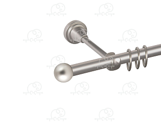 Карниз для штор однорядный «Заглушка шар малый» D16Г сатин