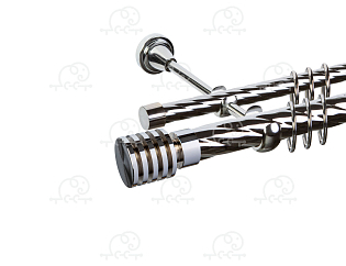 Карниз для штор двухрядный «Наварра» D25К/16К хром