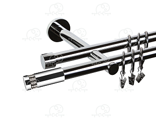 Карниз для штор двухрядный «Диос» D19Г/19Г хром