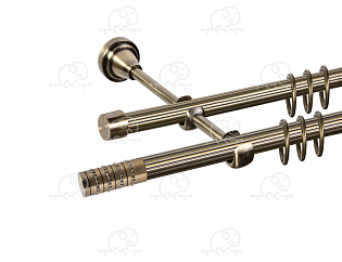 Карниз для штор двухрядный «Крис» D16Р/16Р антик