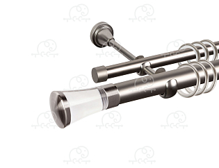 Карниз для штор двухрядный «Люксор Стекло» D25Г/16Г сатин