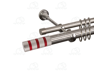 Карниз для штор двухрядный «Тристан» D25Р/16Р сатин/красный