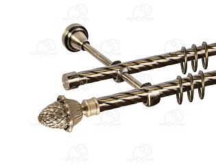 Карниз для штор двухрядный «Магнолия» D16К/16К антик