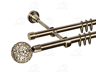 Карниз для штор двухрядный «Метеор» D16Г/16Г антик