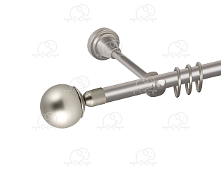 Карниз для штор однорядный «Шар простой» D16Г сатин