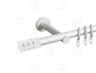 Карниз для штор однорядный «Нордик» Ø19Г белый