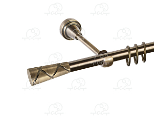 Карниз для штор однорядный «Трапеция» D16Г антик