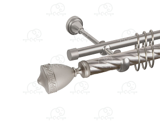 Карниз для штор двухрядный «Версус» D25К/16Г сатин