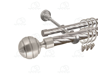 Карниз для штор двухрядный «Триест» D25К/16К сатин