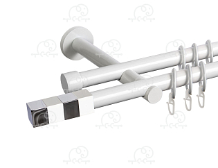 Карниз для штор двухрядный «Магнум» D19Г/19Г белый