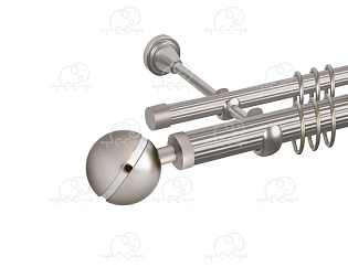 Карниз для штор двухрядный «Сатурн» D25Р/16Р сатин