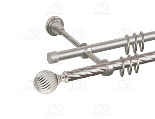 Карниз для штор двухрядный «Орион» D16К/16Г сатин