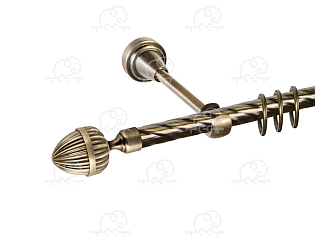 Карниз для штор однорядный «Милано» D16К антик