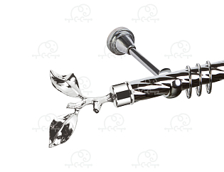 Карниз для штор однорядный «Лист розы» D25К хром