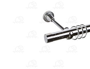 Карниз для штор однорядный «Заглушка закругленная» D25Г хром