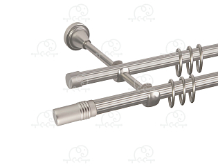 Карниз для штор двухрядный «Цилиндр» D16Р/16Р сатин