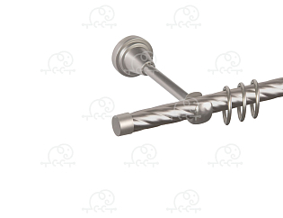 Карниз для штор однорядный «Заглушка плоская» Ø16К сатин