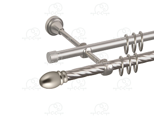 Карниз для штор двухрядный «Белуно» D16К/16Г сатин