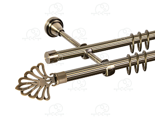 Карниз для штор двухрядный «Веер» D16Р/16Р антик