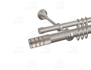 Карниз для штор двухрядный «Зевс» D25Р/16Р сатин