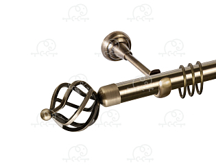 Карниз для штор однорядный «Булава» D25Г антик