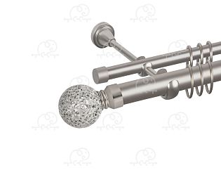 Карниз для штор двухрядный «Мираж» D25Г/16Г сатин