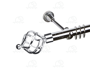 Карниз для штор однорядный «Булава» D25Г хром