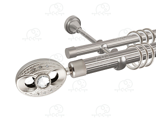 Карниз для штор двухрядный «Игнацио» D25Р/16Р сатин