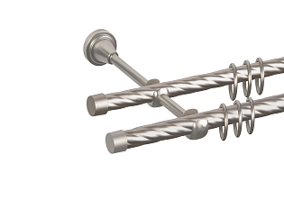 Карниз для штор двухрядный «Заглушка плоская» D16К/16К сатин Карниз для штор двухрядный «Заглушка плоская» D16К/16К сатин