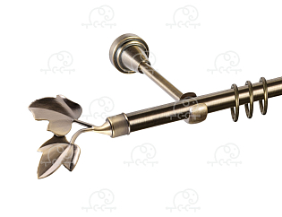 Карниз для штор однорядный «Лист ветка» D16Г антик