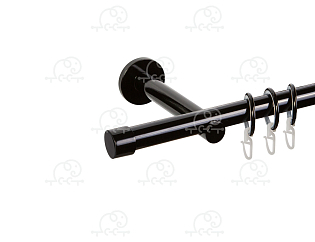 Карниз для штор однорядный «Заглушка» D19Г чёрный