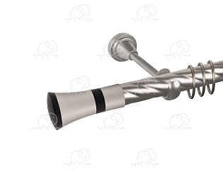 Карниз для штор однорядный «Люксор» D25К сатин/чёрный