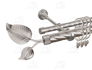 Карниз для штор двухрядный «Лист большой» D25К/16К сатин