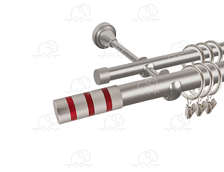 Карниз для штор двухрядный «Тристан» D25Г/16Г сатин/красный