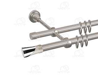 Карниз для штор двухрядный «Вега» D16Р/16Р сатин/хром