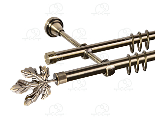 Карниз для штор двухрядный «Клён» D16Г/16Г антик