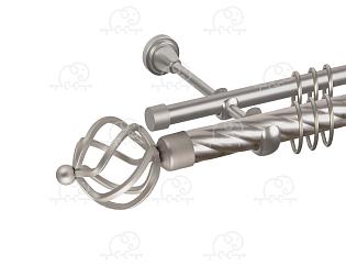 Карниз для штор двухрядный «Булава» D25К/16Г сатин