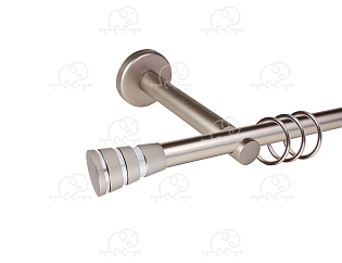 Карниз для штор однорядный «Пегас» D19Г Сатин / Хром