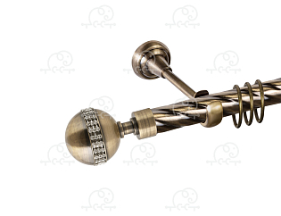 Карниз для штор однорядный «Авея» D25К антик