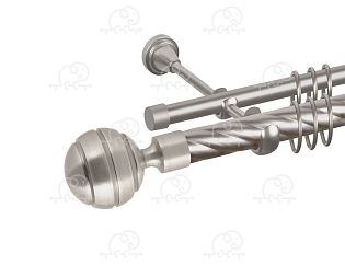 Карниз для штор двухрядный «Триест» D25К/16Г сатин