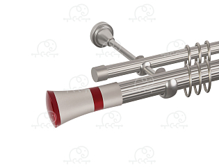 Карниз для штор двухрядный «Люксор» D25Р/16Р сатин/красный